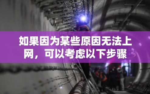 如果因为某些原因无法上网，可以考虑以下步骤