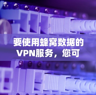 要使用蜂窝数据的VPN服务，您可以按照以下步骤操作