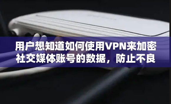 用户想知道如何使用VPN来加密社交媒体账号的数据,防止不良软件恶意攻击。以下是详细的步骤和方法 用户想知道如何使用VPN来加密社交媒体账号的数据,防止不良软件恶意攻击。以下是详细的步骤和方法