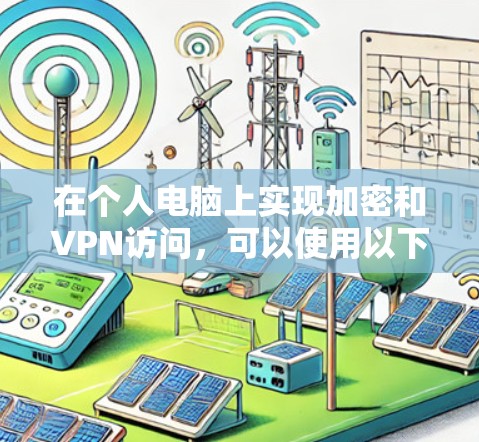 在个人电脑上实现加密和VPN访问，可以使用以下软件和工具，这些工具和软件提供了多种加密方案和访问控制，帮助保护隐私和数据安全