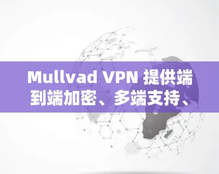 Mullvad VPN 提供端到端加密、多端支持、迁移支持和开放 API 等安全模式和功能，以确保数据安全和传输安全。以下是这些功能的详细介绍