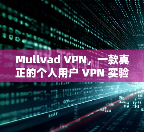 Mullvad VPN，一款真正的个人用户 VPN 实验室