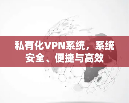私有化VPN系统，系统安全、便捷与高效