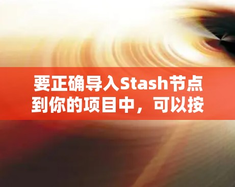 要正确导入Stash节点到你的项目中，可以按照以下步骤进行