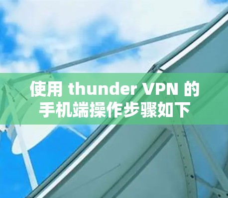 使用 thunder VPN 的手机端操作步骤如下 使用 thunder VPN 的手机端操作步骤如下