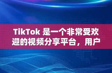 TikTok 是一个非常受欢迎的视频分享平台，用户上传和分享各种音乐、视频、游戏和游戏内容。由于其内容丰富，尤其是音乐和视频，TikTok 对于保护个人隐私和防止网络攻击非常敏感