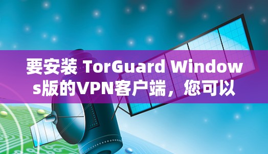 要安装 TorGuard Windows版的VPN客户端，您可以按照以下步骤进行