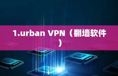 1.urban VPN（翻墙软件）